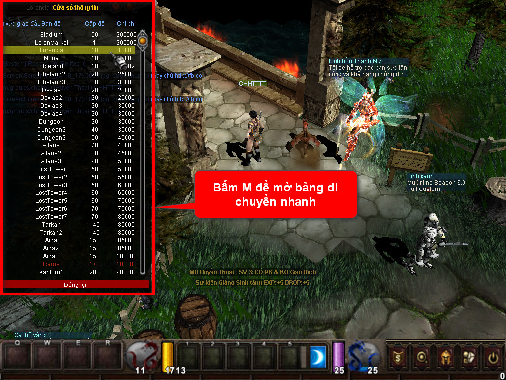 Chức năng chính của Game MU Bắc Nam